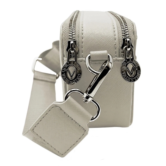 White Crossbody Bag with Silver Accents - Picture 4 of 6